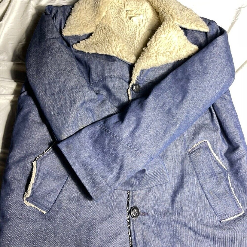 Vintage Montgomery Ward Denim Outer shell  Outwear Winter Mens Jacket Coat Sz XL